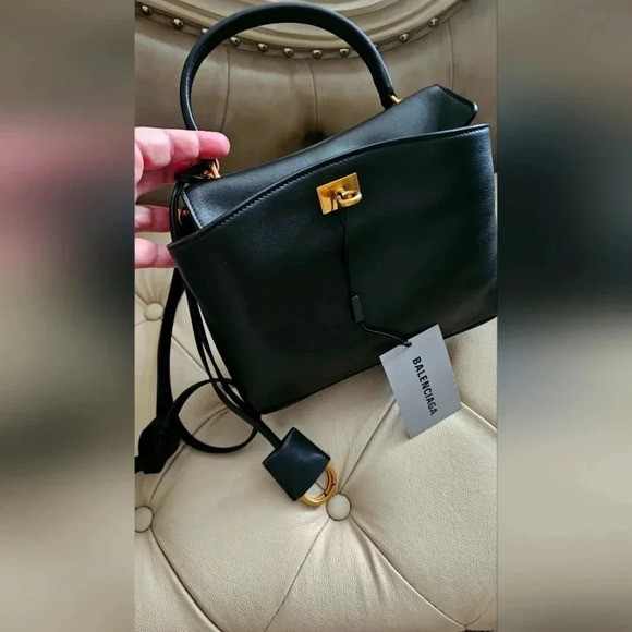 Authentic Balenciaga Rodeo Black Aged Gold Hardware Bag Trend New - Picture 6 of 9